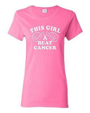 Ladies This Girl Beat Cancer Survive Cancer Survivor Survival T-Shirt Tee