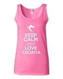 Junior Keep Calm And Love Croatia Country Novelty Statement Sleeveless Tank Top