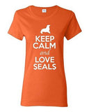 Ladies Keep Calm And Love Seals Sea Lion Animal Lover Wild Funny T-Shirt Tee