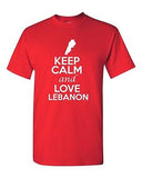 Keep Calm And Love Lebanon Country Nation Patriotic Novelty Adult T-Shirt Tee