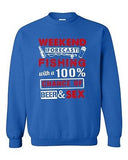 Weekend Forecast Fishing With 100% Chance Beer Sex Funny DT Crewneck Sweatshirt