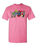 Superhero Group Shot Video Game Characters Parody Novelty DT Adult T-Shirt Tee