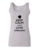 Junior Keep Calm And Love Zimbabwe Country Nation Patriotic Sleeveless Tank Top