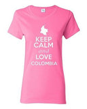 Ladies Keep Calm And Love Colombia Country Nation People Patriotic T-Shirt Tee