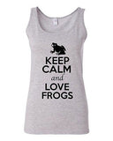 Junior Keep Calm And Love Frogs Toads Bullfrog Animal Lover Sleeveless Tank Tops