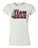Junior This Team Makes Me Drink Washington Football Funny Sports T-Shirt Tee