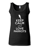 Junior Keep Calm And Love Parrots Birds Pet Animal Lover Sleeveless Tank Tops