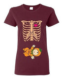 Ladies Skeleton Baby Pumpkin Lantern Horror Heart Halloween Funny DT T-Shirt Tee