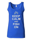 Junior Keep Calm And Fish On Water Fishing Novelty Statement Tank Top