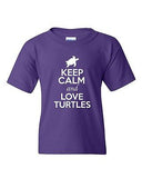 Keep Calm And Love Turtles Tortoise Shell Animal Lover Youth Kids T-Shirt Tee