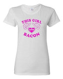 Ladies This Girl Loves Bacon Favorite Breakfast Meat Pork Food Meal T-Shirt Tee