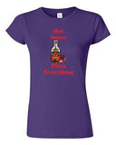 Junior Hot Sauce Fixes Everything Chili Pepper Spicy DT Novelty T-Shirt Tee