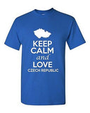 Keep Calm And Love Czech Republic Novelty Statement Graphic Adult T-Shirt Tee