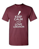 Keep Calm And Love Lebanon Country Nation Patriotic Novelty Adult T-Shirt Tee