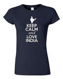 Junior Keep Calm And Love India Country Nation Patriotic Novelty T-Shirt Tee