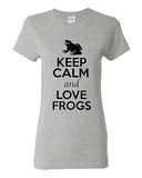 Ladies Keep Calm And Love Frogs Toads Bullfrog Animal Lover Funny T-Shirt Tee