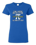 Ladies It Only Happens Once In A Lifetime Ultimate Pi Day Math DT T-Shirt Tee
