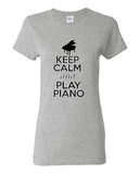 Ladies Keep Calm and Play Piano Pianist Musician Music Lover Jazz T-Shirt Tee