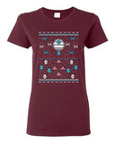 Ladies Star Ship Ugly Christmas Comic Space TV Movie Parody Funny DT T-Shirt Tee