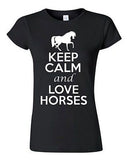 Junior Keep Calm and Love Horses Novelty Horse Lover Shirt T-Shirt Tee Shirt