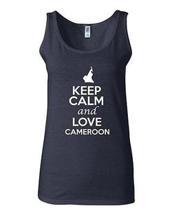 Junior Keep Calm And Love Cameroon Country Nation Patriotic Sleeveless Tank Top