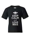 Keep Calm And Love Bees Honey Wasps Insects Animal Lover Youth Kids T-Shirt Tee