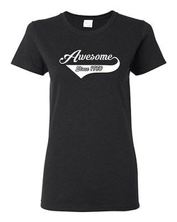 Ladies Awesome Since 1980 With Tail Happy Birthday Gift Funny DT T-Shirt Tee