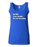 Junior Dear Math I'm Not A Therapist Solve Your Own Problems Novelty Tank Top