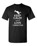 Keep Calm And Love Uzbekistan Country Nation Patriotic Novelty Adult T-Shirt Tee