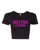 Crop Top Ladies Boston Strong Support Justice Skyline 617 Marathon T-Shirt Tee
