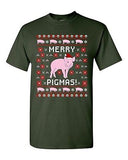 Merry Pigmas Pig Pet Ugly Christmas Hat Gift Funny Humor DT Adult T-Shirt Tee