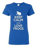 Ladies Keep Calm And Love Frogs Toads Bullfrog Animal Lover Funny T-Shirt Tee