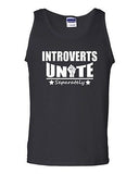 Introverts Unite Separately Geek Funny Novelty Statement Graphics Adult Tank Top
