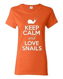 Ladies Keep Calm And Love Snails Shell Slugs Animal Lover Funny T-Shirt Tee