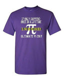 It Only Happens Once In A Lifetime Ultimate Pi Day Math Day DT Adult T-Shirt Tee