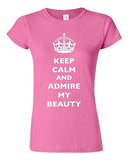Junior Keep Calm And Admire My Beauty Beautiful Crown Queen Funny DT T-Shirt Tee