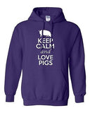 Keep Calm and Love Pigs Animals Boar Hog Novelty Gift Sweatshirt Hoodies