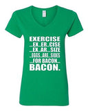 V-Neck Ladies Exercise Eggs Are Sides For Bacon Breakfast Gym Funny T-Shirt Tee