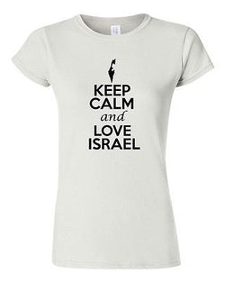 Junior Keep Calm And Love Israel Country Nation Patriotic Novelty T-Shirt Tee