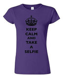 Junior Keep Calm And Take A Selfie Crown Queen Photo Camera Funny DT T-Shirt Tee
