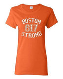 Ladies Boston Strong 617 Marathon Strong Support Terrorist Attack T-Shirt Tee