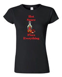 Junior Hot Sauce Fixes Everything Chili Pepper Spicy DT Novelty T-Shirt Tee