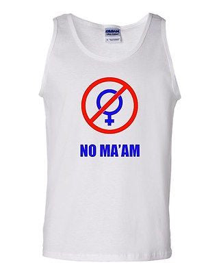 Men's No Ma'am Vintage Funny Humor Novelty Statement Graphics Adult Tank Top