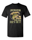 I Just Hold My Rod Wiggle My Worm And She's Bam On It Funny DT Adult T-Shirt Tee