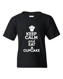 Keep Calm And Eat A Cupcake Sweet Pastry Novelty Youth Kids T-Shirt Tee