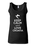 Junior Keep Calm And Love Croatia Country Novelty Statement Sleeveless Tank Top