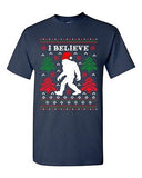 I Believe Sasquatch Big Foot Ugly Christmas Funny Humor DT Adult T-Shirt Tee