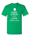 Keep Calm And Love Sierra Leone Country Patriotic Novelty Adult T-Shirt Tee