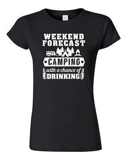 Junior Weekend Forecast Camping With A Chance Of Drinking Funny DT T-Shirt Tee