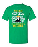 Never Underestimate A Woman With Engineering Degree Funny DT Adult T-Shirt Tee